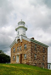 Great Captain Island Light in Stormy Weather in Connecticut
